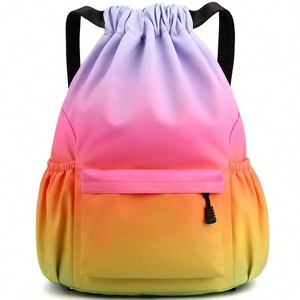 HTUTWOO Drawstring Backpack,With Mesh Pockets String Gym Bag Sackpack Sandproof Water Resistant Beach Backpack For Men Women for Sports - 1 of 4