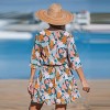 Women's Vibrant Tropical Floral Print Tie Belt Ruffled Hem Beach Dress - Cupshe - 2 of 4