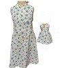 Doll Clothes Superstore Size 7 Matching Girl And Doll Blue Flower Sundresses - 4 of 4