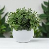 Unique Bargains Artificial Plants Eucalyptus Plant in White Pot Plastic Green 1 Pc - 2 of 4