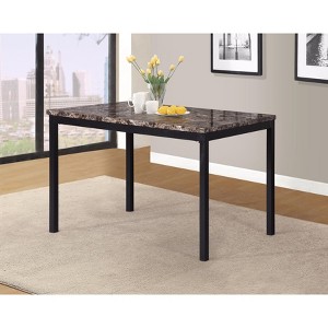 Roundhill Furniture Noyes Metal Dining Table with Laminated Faux Marble Top - 1 of 4