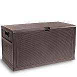 Barton Outdoor 120 Gallons Deck Box Resin Patio Storage Container Storage, Brown