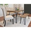 NicBex  6-Piece Wooden Dining Set,Mid-Century Modern Kitchen Table with 4 Upholstered Tufted Side Chair and Bench,Metal Legs - image 2 of 4