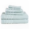 Combed Cotton Towel Set- Rice Weave 100% Combed Cotton 6 Piece Set With 2 Bath Towels, 2 Hand Towels and 2 Washcloths by Hastings Home- Seafoam - 2 of 4