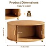 TiramisuBest Round 31.5" Modern Coffee Table with Sliding Tambour Door,Accent Coffee Table with Storage,Coffee Center Table for Living, Black - 4 of 4