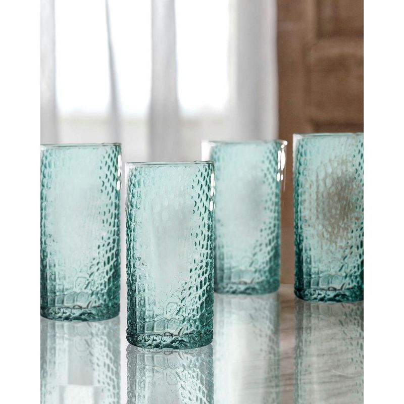 Elle Decor Bistro Croc 15.5 oz. Highball Glass Drinkware, Set of 4, 2 of 5