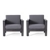 Christopher Knight Home Rabun Outdoor Acacia Wood Club Chairs with Cushions (Set of 2) - 2 of 4