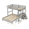 NicBex Twin over Full Bunk Bed with Guardrail and 3 Drawers,Wood Loft Bed with Ladder and Built-in Desk,Modern Bunk Beds,Bunk Beds for Bedroom - 3 of 4