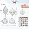 Angel Sar 16-Piece Shatterproof Christmas Ball Ornaments Set, Hand-Painted Shatterproof Plastic Ornaments in 8 Colors for Christmas Tree, White - 3 of 4