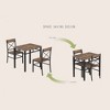 QingMoon Dining Table Set for 2, 3 Piece Wood Kitchen Table Set, Rectangular Table with 2 Chairs for Small Spaces - 3 of 4