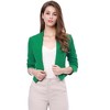 INSPIRE CHIC Women's Collarless Work Office Long Sleeve Cropped Blazers - 2 of 4