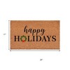 HomeRoots 17" X 29" Brown Black And Green Christmas Happy Holidays Outdoor Coir Door Mat - 3 of 4