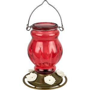 Nature's Way Bird Products Ruby Visions Antique Glass Hummingbird Feeder 25oz - 1 of 4