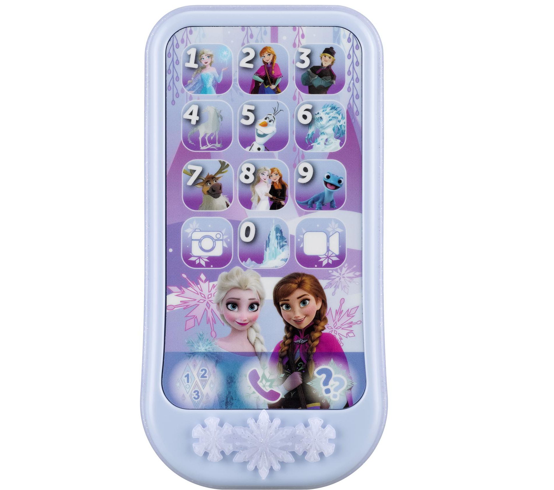 eKids Disney Frozen Toy Phone for Kids, Toddler Toys with Preschool Learning Activities – Blue (FR-160v24)