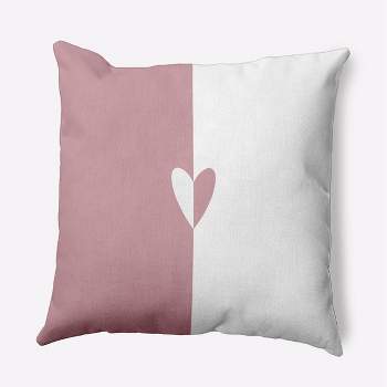 16"x16" Valentine's Day Modern Heart Square Throw Pillow Romantic Purple - e by design