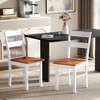 HOMCOM Dining Chairs, Set of 2 Rubber Wood Kitchen Chairs with Open Back, Farmhouse Dining Room Chairs - 2 of 4