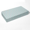 Bacati - Florette Printed Coral Aqua 100 percent Cotton Universal Baby US Standard Crib or Toddler Bed Fitted Sheet - 2 of 4