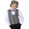 Gioberti Boy's 3pc Tweed Vest with Matching Cap and Bow Tie - 4 of 4