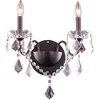 Elegant Lighting St. Francis 2 light Dark Bronze Wall Sconce Clear Royal Cut Crystal - 2 of 3