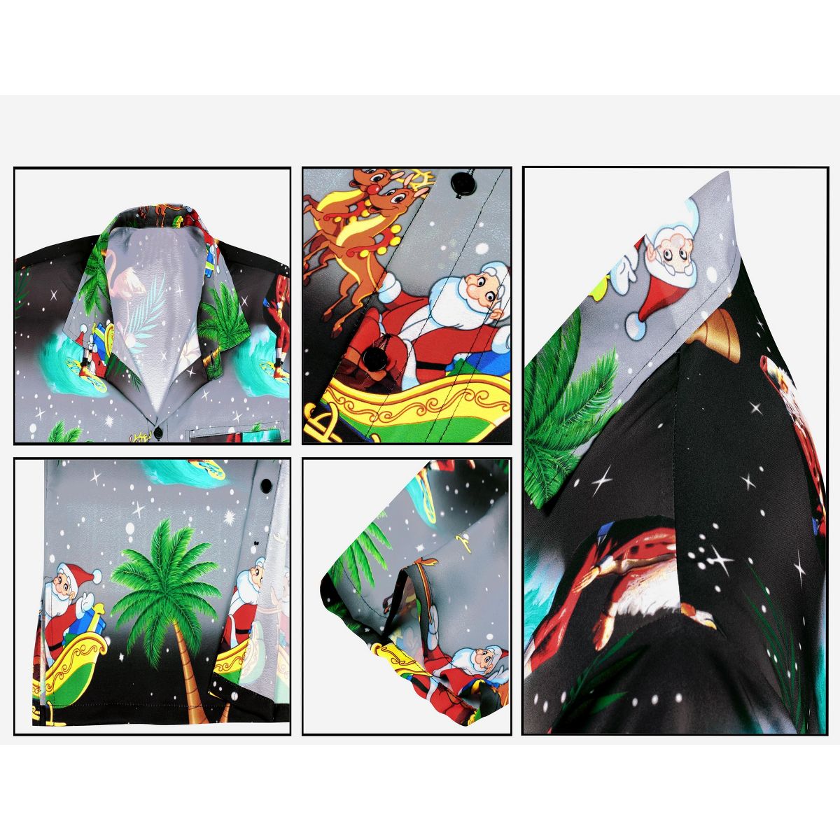 HAPPY BAY Men's Hawaiian Shirts Short Sleeve Button Down Shirt Mens Christmas Shirts Holiday Beach Party Shirts for Men Funny - thumbnail 4