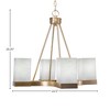 Toltec Lighting Nouvelle 4 - Light Chandelier in  New Aged Brass with 4" Square White Muslin Shade - 2 of 2
