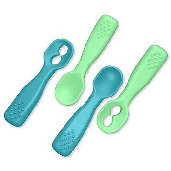 Munchkin Silicone Trainer Spoon, 4 Pack, Blue/Green