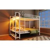 Full Size Metal Bunk Bed with Storage Mesh Shelves and Clothes Hooks - 4 of 4