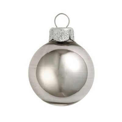 Northlight 8ct Shiny Glass Ball Christmas Ornament Set 3.25" - Silver Smoke