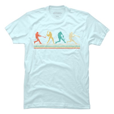 Men's Design By Humans Vintage Distressed Baseball Swing By LuckyCharm99 T-Shirt
