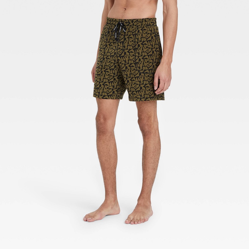 Photos - Other Textiles Pair of Thieves Men's Super Soft Lounge Pajama Shorts - Dark Olive Green S