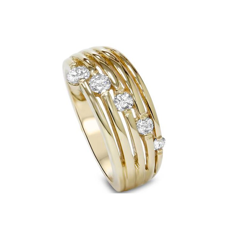 Pompeii3 14k Gold 1/2ct Fancy Womens Right Hand Diamond Ring, 2 of 6