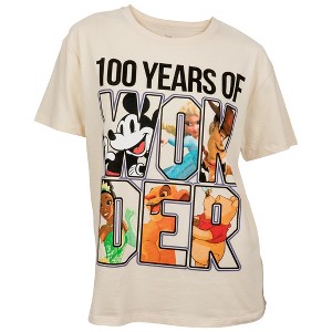 Womens Disney 100 Years of Wonder Junior's Relaxed Loose Fitting T-Shirt - 1 of 3