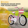 RoyalBaby Princess Girl Children's Bicycle Outdoor Ride-On Bike with Kickstand, Adjustable Seat, and Basket, 18 Inch, Swan/Classic Pink - 2 of 4