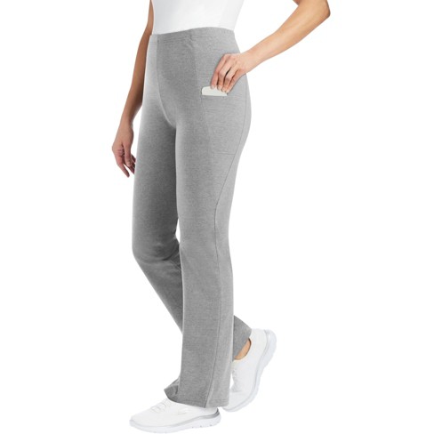 Woman Within Women s Plus Size Pocket Bootcut Legging 5x Medium Heather Grey Target