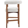 New Pacific Direct Keanu Boucle Counter Stool Brown Legs - 3 of 4