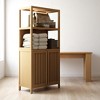 52-Inch Freestanding Bamboo Bathroom Cabinet with 2 Doors, Open Shelves, and Inner Storage – Multi-Use Floor Cabinet - 3 of 4
