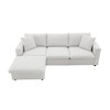 YOOCOZZ L-Shaped Polyester Sectional Sofa with Movable Ottoman and 2 Pillows - 2 of 4