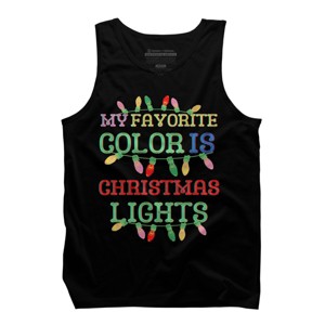 Men's Design By Humans My Favorite Color Is Christmas Lights - Merry Christmas By SHOPP Tank Top - 1 of 4