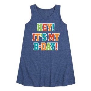 Girls' - Instant Message - Its My Bday Graphic Sleeveless Aline Dress - 1 of 4
