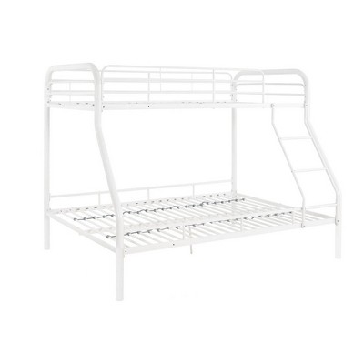 Royal Hampton Twin over Full Bunk Bed with Attached Ladder, White Metal