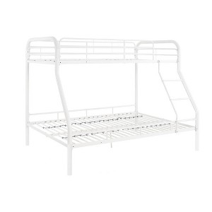 Royal Hampton Twin over Full Bunk Bed with Attached Ladder, White Metal - 1 of 4