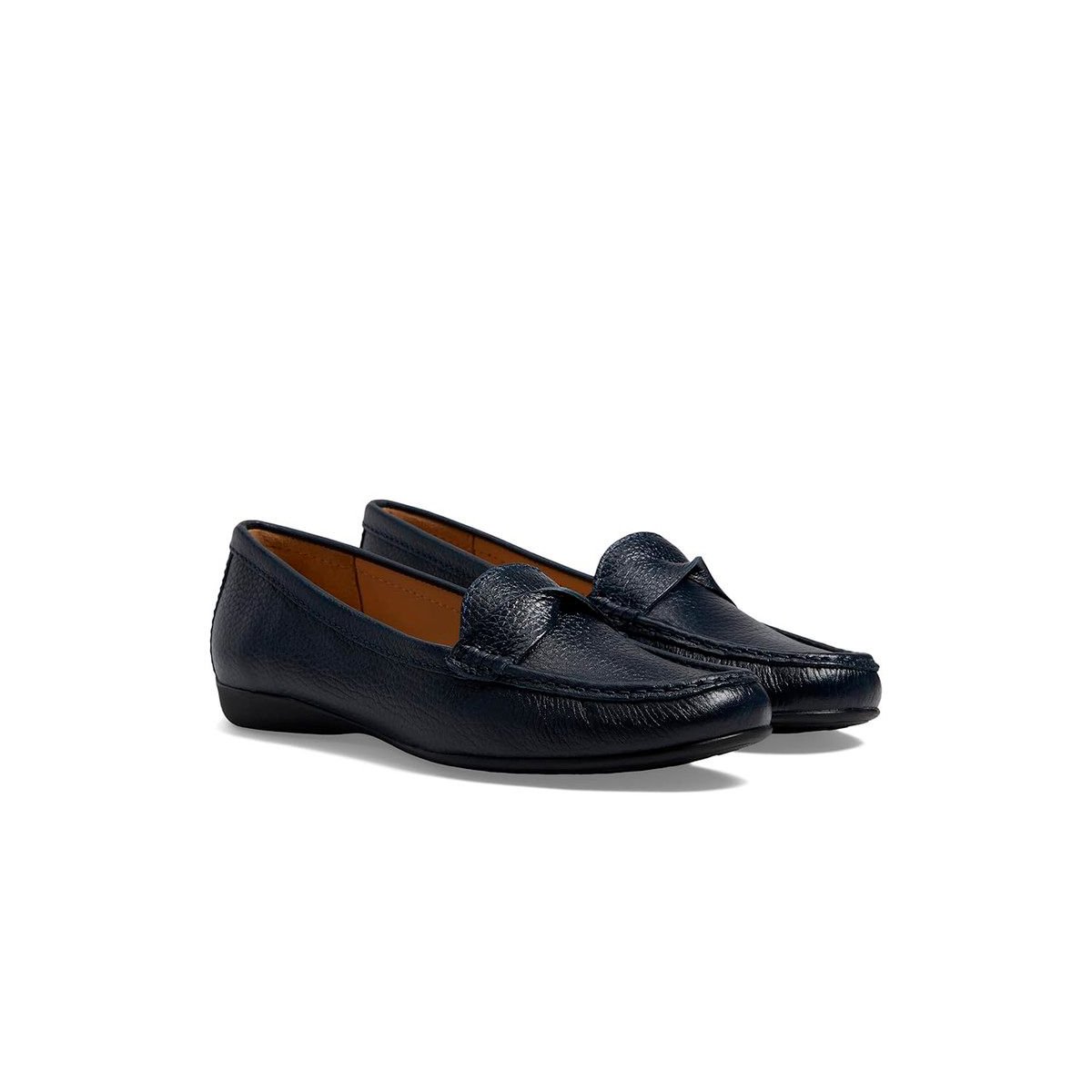 Женские туфли Marc Joseph New York Womens Leather Slip On Beverley Road Twisted Penny Driver Loafers - Navy Tumbled, 6 — фото 5