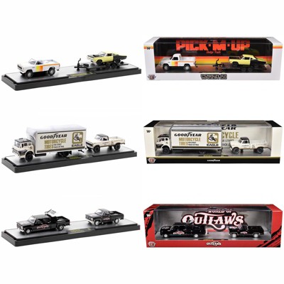 Auto Haulers Set of 3 Trucks Release 77 Limited Edition to 8000 pieces 1/64 Diecast Models by M2 Machines