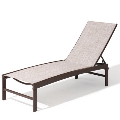 Pellebant Outdoor Pool Lounger Aluminum All-weather Adjustable Chaise Lounge Chair