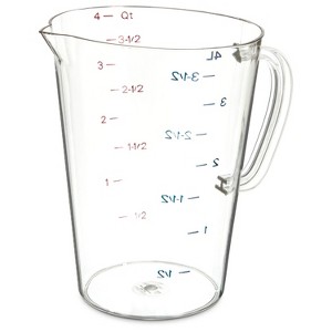 Carlisle Commercial Measuring Cup - Plastic - Clear - 1 gal - 1 of 1