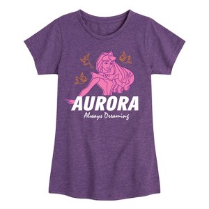 Girls' - Disney Princess - Aurora Always Dreaming Fitted Short Sleeve Graphic T-Shirt - 1 of 4