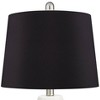 360 Lighting Modern Coastal Table Lamps 24 1/2" High Set of 2 White Ceramic LED Black Faux Silk Drum Shade for Bedroom Living Room House Home Bedside - 2 of 4
