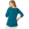 Jessica London Women's Plus Size Stretch Cotton Lattice Boatneck Tunic - 3 of 4