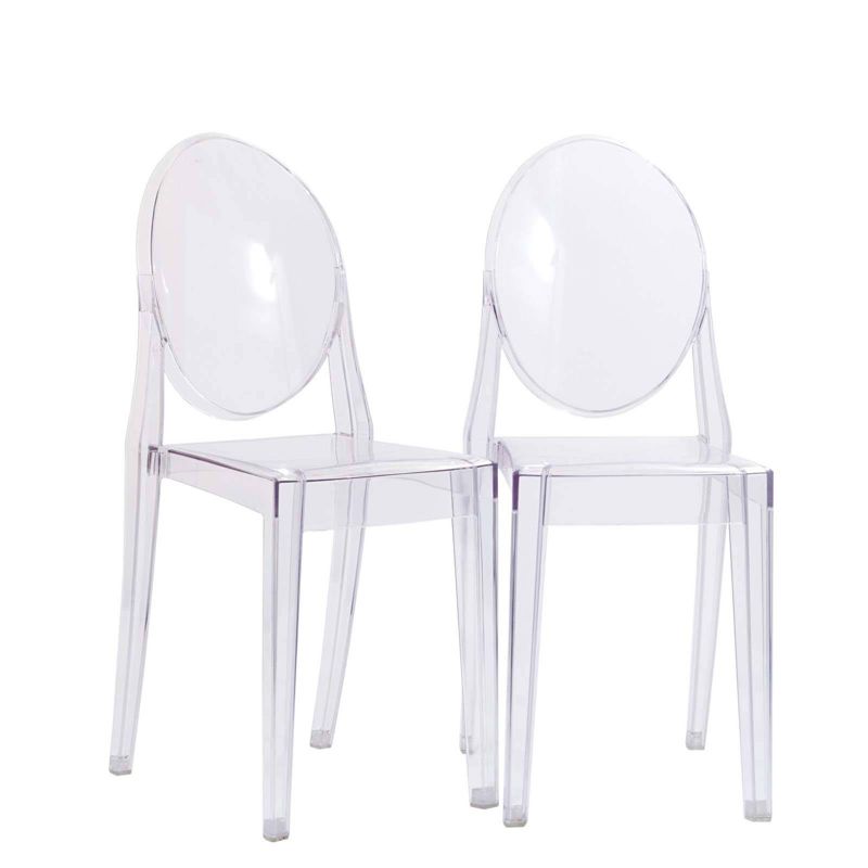 Set of 2 Casper Dining Chairs Clear - Modway, 3 of 6