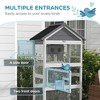 Akoasm 67 Inch Wooden Portable Parrot Bird Stand & Bird House With Ladder,Parakeets, Wheels And Tray-Grey - 4 of 4